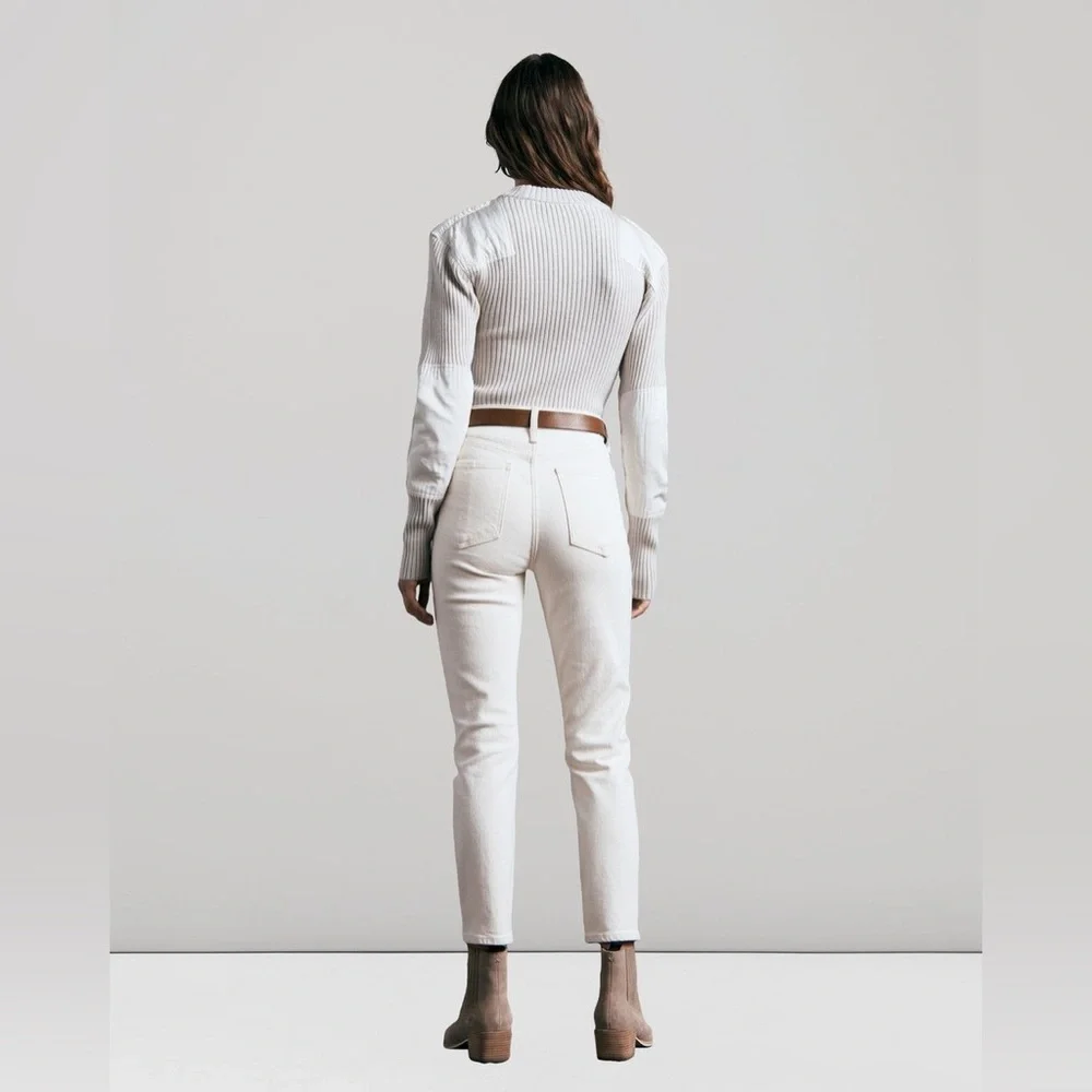 Rag & Bone Nina High-Rise Ankle Cigarette Jeans in Ecru Size 34 NWT - Picture 2 of 8